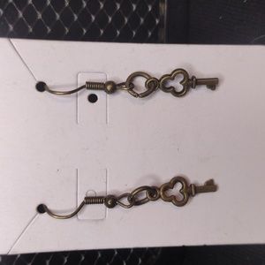 Bronze Mini Key Earrings